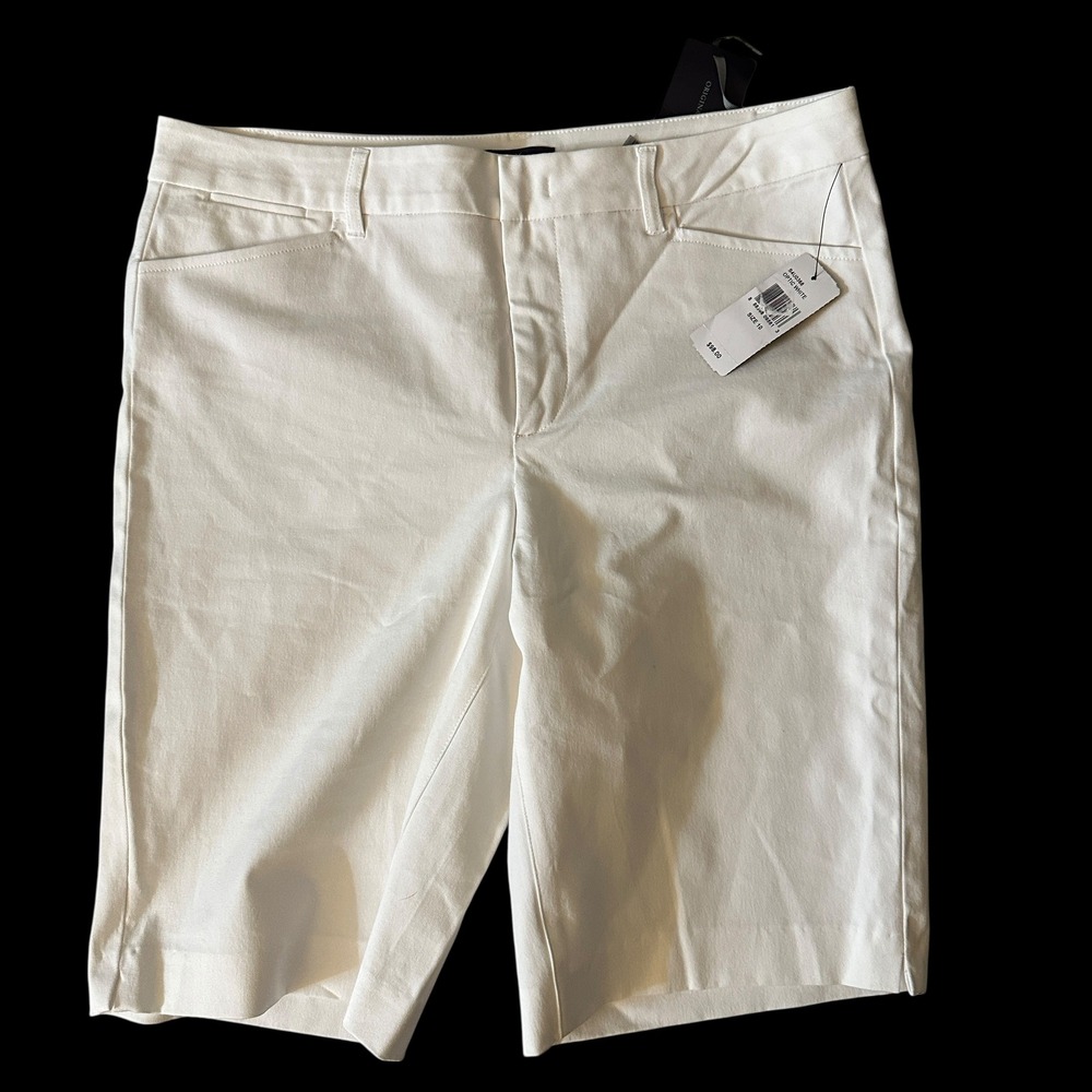 NYDJ Briella Bermuda Shorts Womens 10 White New NWT S4U0368 Lift Tuck Walking
